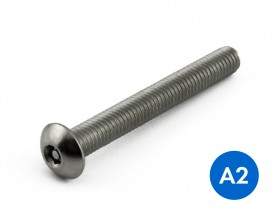 Metric Button Head Pin Hex Security Machine Screws Stainless Grade A2/304 ISO 7380