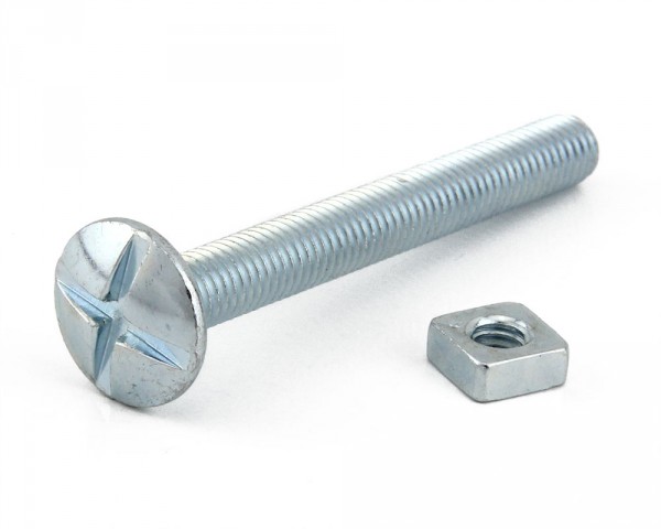 M8 X 160 Roofing Bolt Square Nut Zinc Plated FFT Fasteners