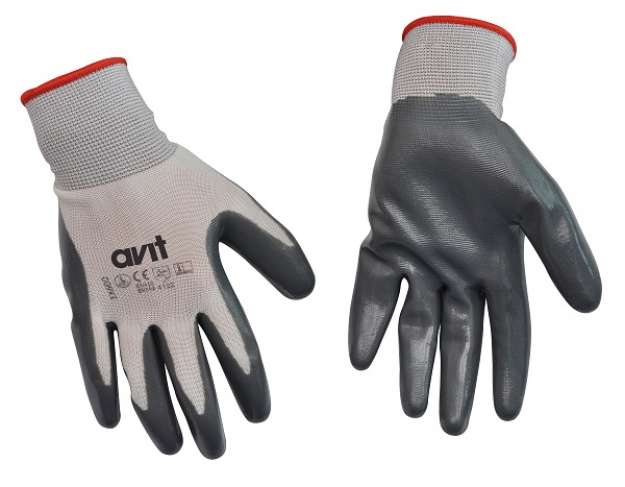 Avit Nitrile Coated Gloves Lã¶Large, Knit Wrist, Nitrile  ¶Coated Palm And Fingersã¶Av13072