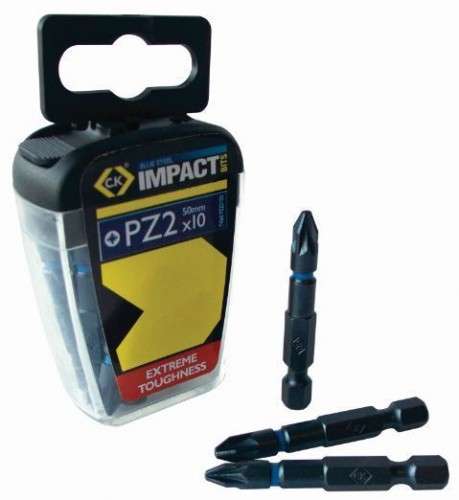 T4560-Pz2Ld10 Pz2 Bit 50Mm X10Pack Of 10Blue Steel Impact Driver Bits