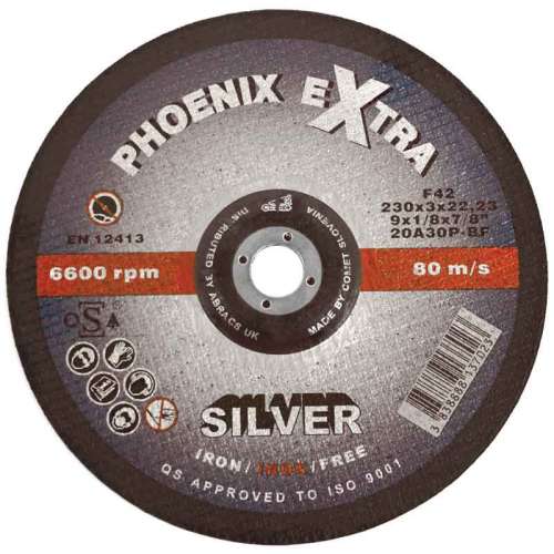 230X3.0X22Mm Phnx Silver Dpc Cã¶Phoenix Silver Inox Cuttingã¶Disc For Stainlessã¶Phs23030Di Max Rpm 6600